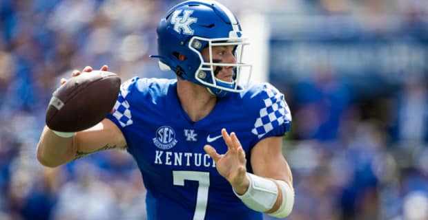 Kentucky quarterback Will Levis at a college football game in the SEC.